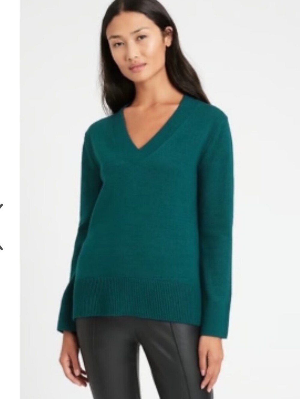 Banana Republic Teal V-Neck Pullover Sweater